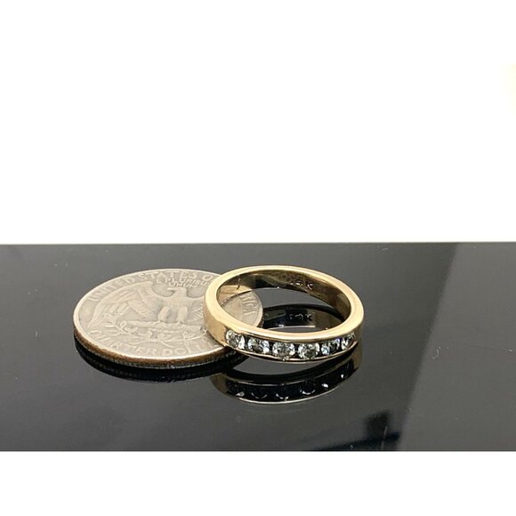 Women's Wedding Band Diamond 0.10ctw 14k Yellow Gold Stackable Ring Size 6 - Picture 11 of 14